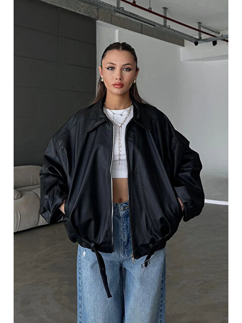 eka Kadın Siyah Deri Ceket 2788