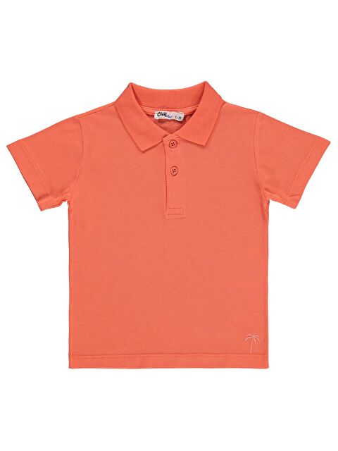Civil Boys Erkek Çocuk Palmiye Nakışlı Polo Yaka 2-5 Yaş Tişört - Pembe