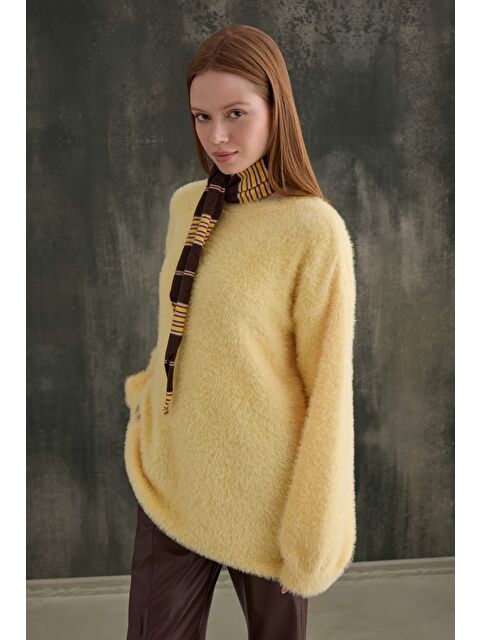 HE-QA Yumuşak Tüylü Kazak Soft Sarı - S000499919-20072