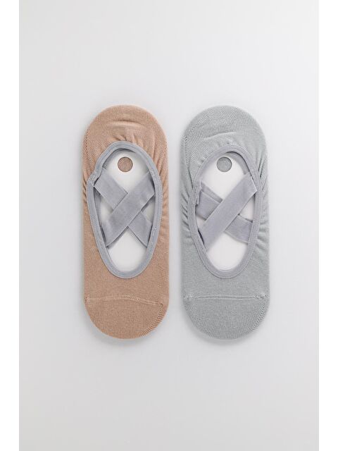 Katia And Bony Kadın 2'Li Asta Yoga / Pilates Çorabı Bej / Açık Yeşil - S000337972-37220