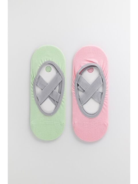 Katia And Bony Kadın 2'Li Asta Yoga / Pilates Çorabı Pembe / Açık Yeşil - S000337972-20024