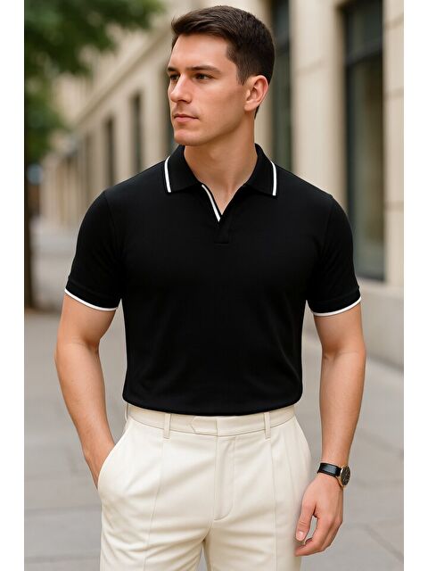 Jane's Erkek Kısa Kollu Yakalı Triko Tişört - S000528355-19351