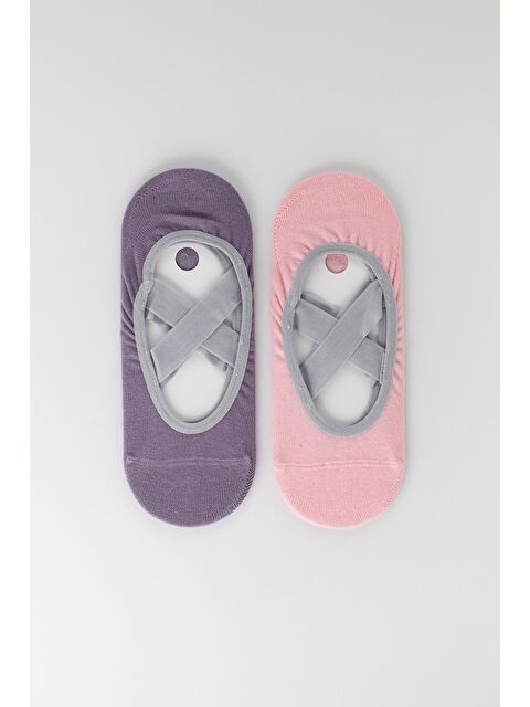 Katia And Bony Kadın 2'Li Asta Yoga / Pilates Çorabı Açık Pembe / Koyu Lila - S000337972-37393
