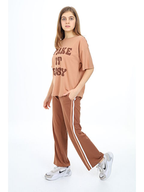 angelos Kız Çocuk Şerit Detaylı Alt-Üst 2'li Takım 12144 - S000334790-26429