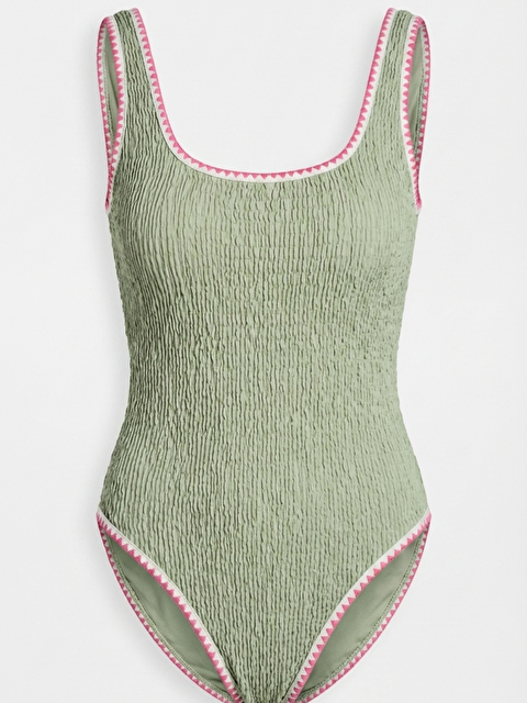 Katia And Bony Kadın Sea La Vie Yeşil Dokulu Pembe Kontrast Biyeli Mayo