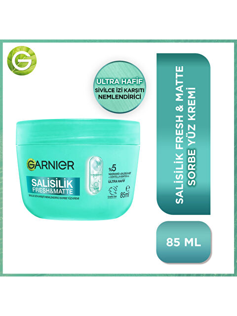 GARNIER C Vitamini Fresh & Bright Aydınlatıcı Nemlendirici Sorbe Yüz Kremi 85 ML, Vegan & Cruelty Fr