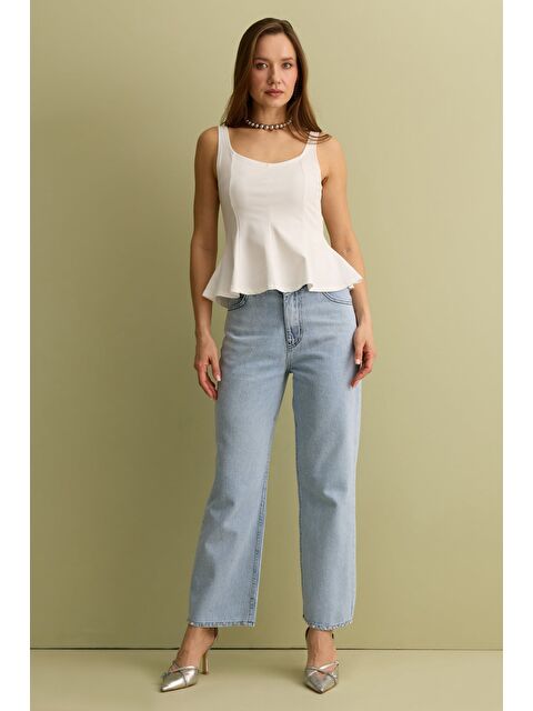 Fullamoda Taşlı Yüksek Bel Jean - S000511190-8826