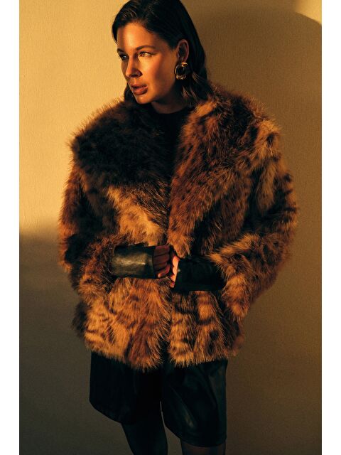 SATEEN Leopar Desenli Kürk - Leopar