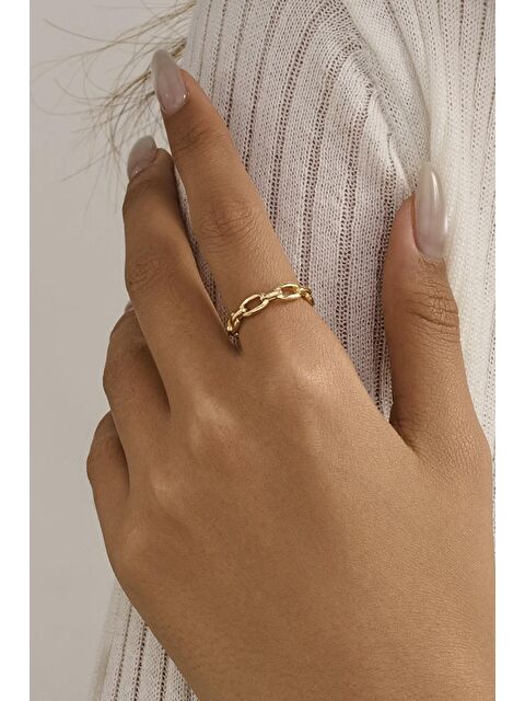 New Obsessions Zincir Modelli Pirinç Yüzük Ayarlamalı - S000422645-20076