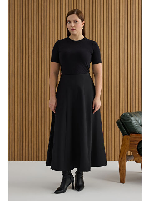 AKER Siyah Kuplu Kloş Etek - S000488928-19351