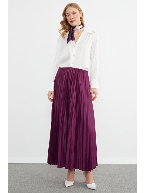 Fullamoda Piliseli Beli Lastikli Etek - S000136923-20036