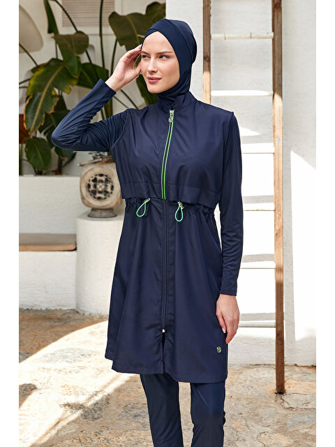 Rozamay Büyük Beden Tam Kapalı Tesettür Mayo 3314 Lacivert - S000413930-21164