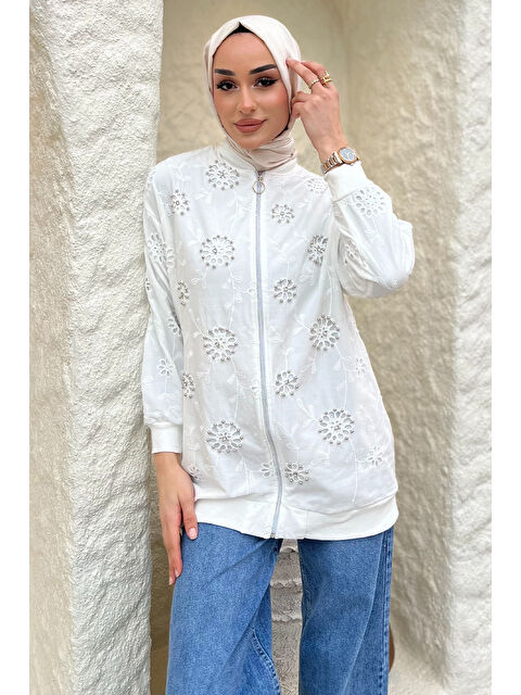 Julude Kadın İnci İşlemeli Fistolu Tesettür Ceket - S000361240-19966