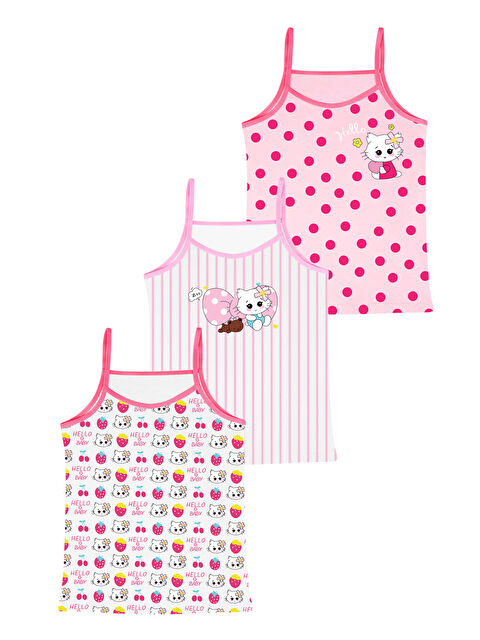 Domikids Kız Çocuk Baskılı Pamuklu Atlet 3'lü Paket - S000424870-27207