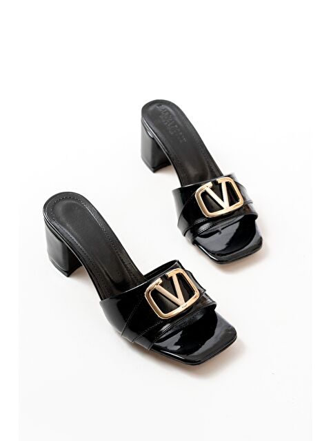 marinarosse Kadın Bonita Siyah Rugan Topuklu Terlik - S000485797-19351