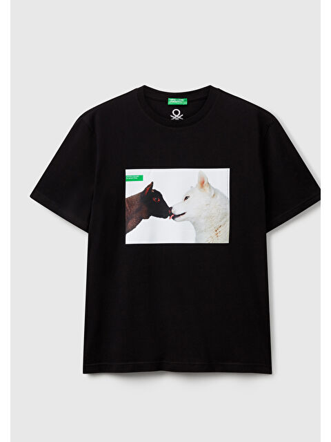 United Colors Of Benetton Unisex %100 Pamuk Oliviero Toscani Fotoğraf Baskılı T-Shirt - S000481876-23173