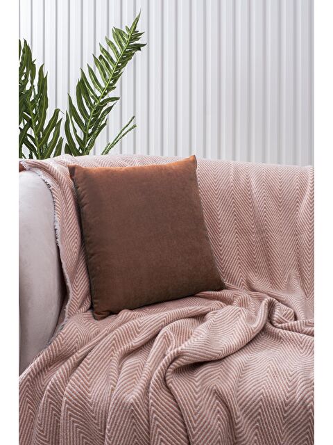 Asdiva Panoroma Süet Dokulu Düz Punch (Panç) İçin Uygun Koyu Kahverengi 40x40 Dekoratif Kırlent Kılıfı - S000451621-19291