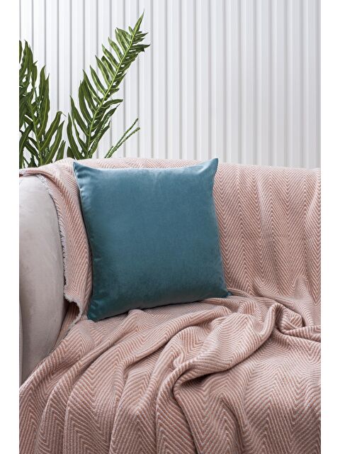 Asdiva Panoroma Süet Dokulu Düz Punch (Panç) İçin Uygun Petrol 40x40 Dekoratif Kırlent Kılıfı - S000451621-20019