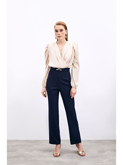 SATEEN Aksesuar Detaylı Pantolon - Lacivert - S000323760-21164