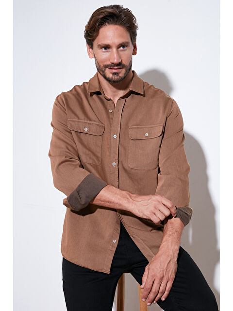 Buratti Pamuklu Çift Cepli Regular Fit Gömlek CF25W128858 - S000268576-4557