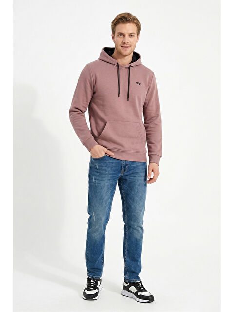 Remsa Erkek İçi Şardonlu Kapüşonlu Pamuklu Sweat 7090 Vizon