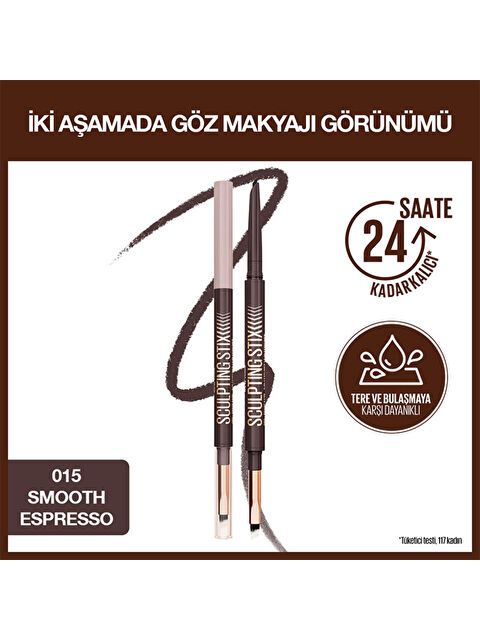 Maybelline New York Sculpting Stix Çift Uçlu Göz Kalemi - 015 Smooth Espresso - S000506334-26865