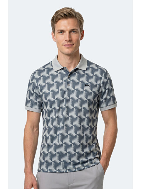 SLAZENGER Polo Yaka Gri Tişört