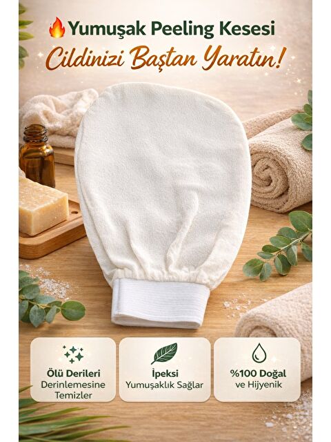 Mulberry İpek Peeling Kesesi 2’li Set – %100 Doğal, Ölü Deri Temizleyici, 1 Alana 1 Bedava