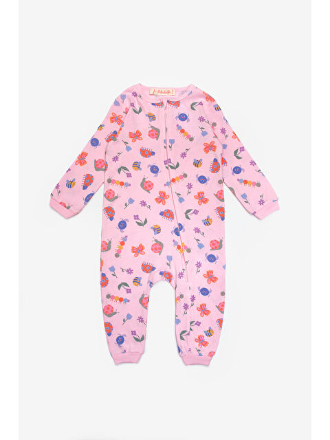 Le Mabelle Pembe Çiçk Desenli Fermuarlı Kız Bebek Tulum - Clara - S000492901-20024