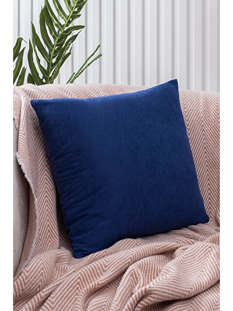 Asdiva Panoroma Süet Dokulu Düz Punch (Panç) İçin Uygun Lacivert 30x50 Dekoratif Kırlent Kılıfı - S000451622-21164