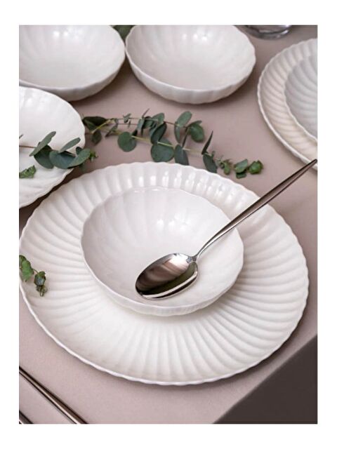 Kütahya Porselen Bone Luz Form Yemek Takımı Beyaz 24 Parça 6 Kişilik - S000421713-20063