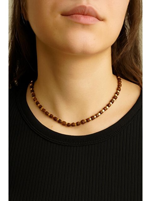 New Obsessions Tahta Boncuklu Elegant Kadın Kolye - S000398399-19413