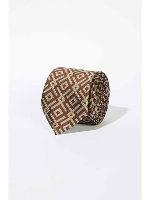 Altınyıldız Classics Erkek Bej-Kahve Desenli Kravat - S000413958-37207