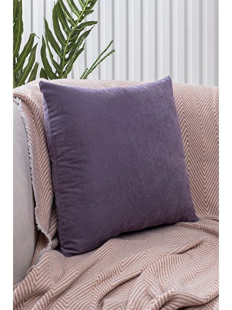 Asdiva Panoroma Süet Dokulu Düz Punch (Panç) İçin Uygun Lila 30x50 Dekoratif Kırlent Kılıfı - S000451622-17878