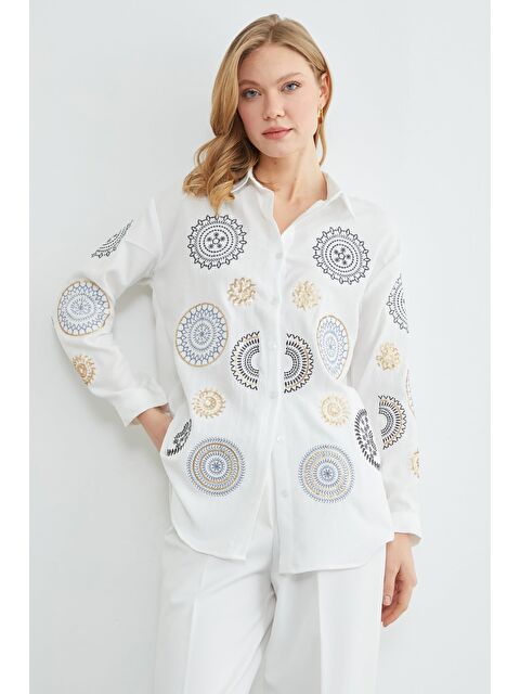 Fullamoda Fullamodest Pullu Nakışlı Gömlek - S000506921-20063