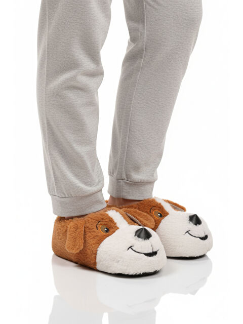 Ayakmod Açık Kahve Köpek Desenli Unisex Panduf 26K001 - S000485813-29705