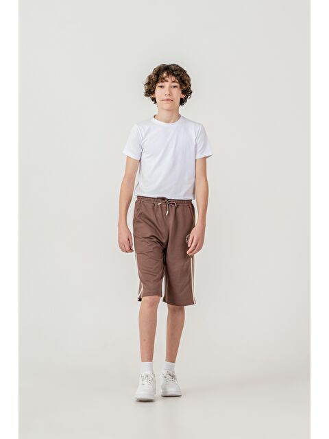 Mışıl Kids New York State College Baskılı Yanlar Biye Şeritli Erkek Çocuk Şort - S000513691-19413