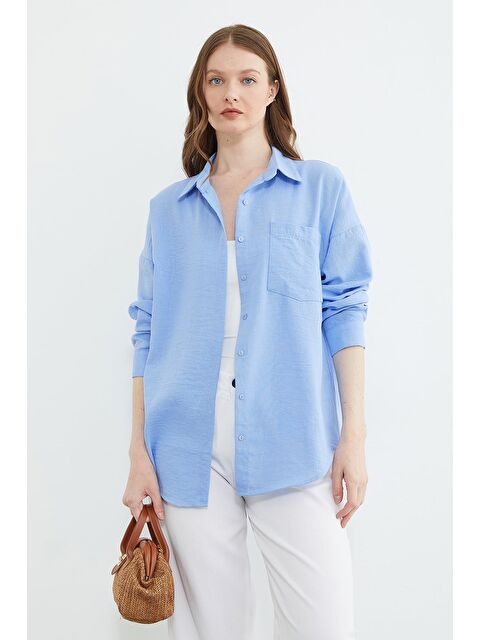 Fullamoda Basic Tek Cepli Oversize Gömlek - S000380756-17234