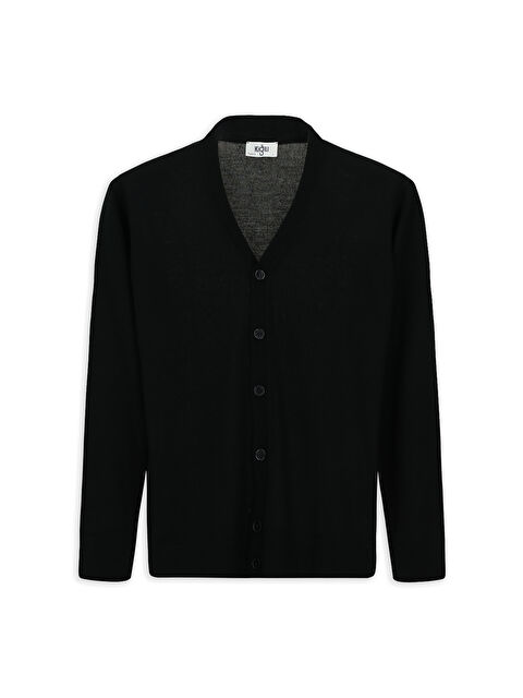 Kiğılı V Yaka Düğmeli Yünlü Örme Triko Hırka - S000435995-19351