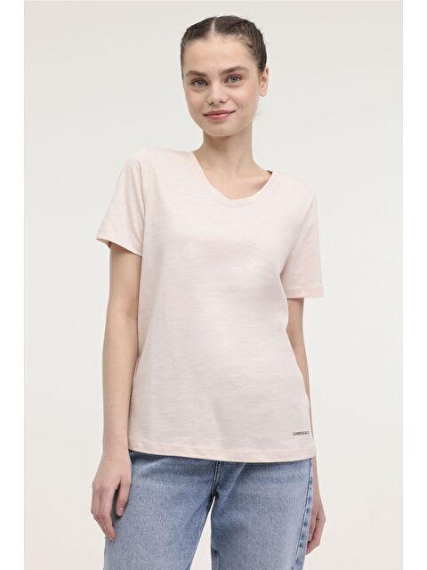 Lumberjack WB FLAMLI 11SSB101 4FX KIRLI PEMBE Kadın Kısa Kol T-Shirt - S000503174-20024