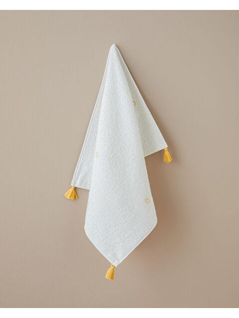 English Home Mini Daisy Pamuk Nakışlı Yüz Havlusu 50x80 cm Ekru - S000531136-19965