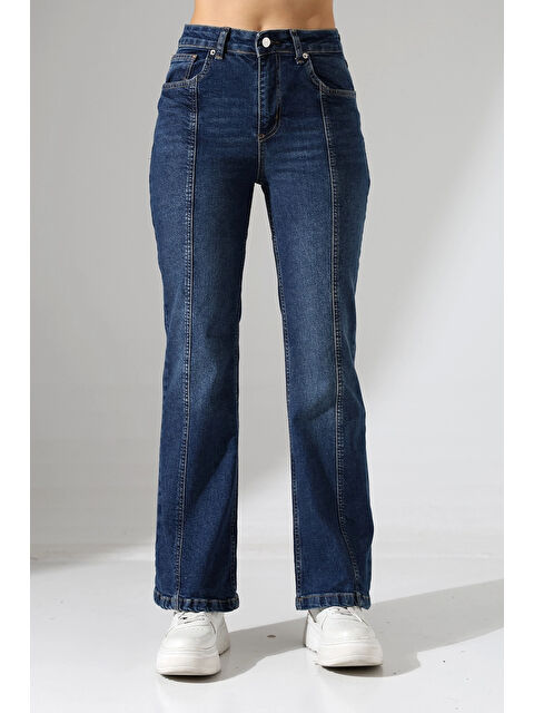 carla10 Yüksek Bel İspanyol Paça Jean Pantolon - S000498961-21164