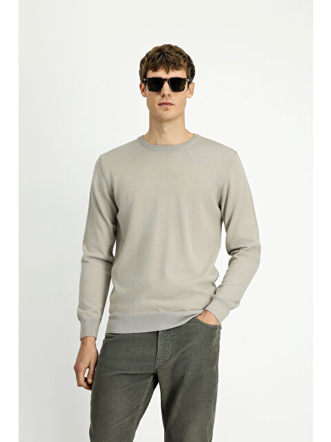 Kiğılı Bisiklet Yaka Regular Fit Yünlü Örme Triko Kazak - S000446931-25636