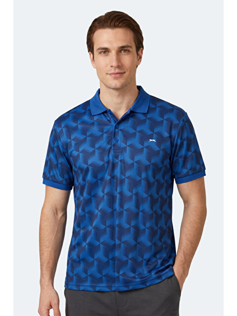 SLAZENGER Erkek Polo Yaka Saks Mavi Tişört