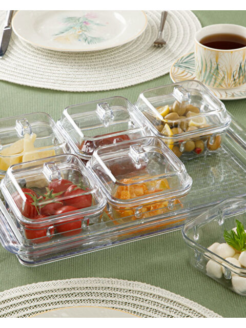 English Home Axel Akrilik 6 Bölmeli Kahvaltılık 25x35 cm Şeffaf - S000335962-26865