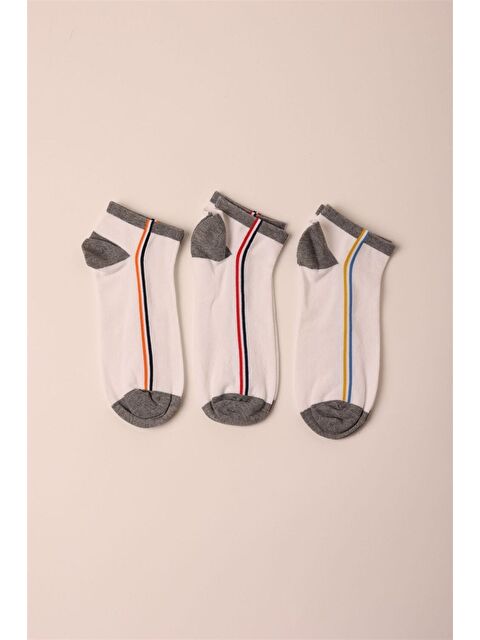 Katia And Bony 3 Lü Paket Way Erkek Patik Çorap Beyaz