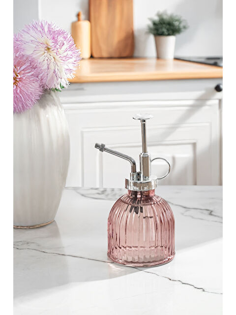 Perotti 15731 Pembe Vintage Cam Bitki Sulama Şişesi Oda Kokusu Dağıtıcı Çok Amaçlı Sprey Şişe 250 ml - S000373104-20422