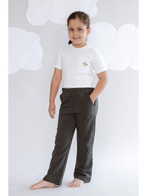 C&City Kız Çocuk İspanyol Paça Eşofman Altı 761 Antrasit - S000497793-29666