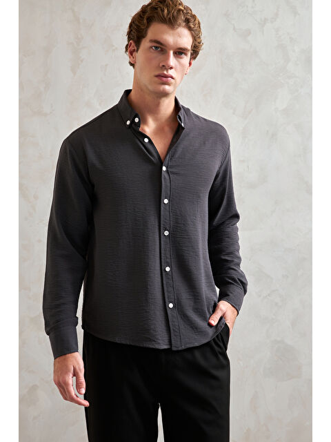 HYMAN Erkek Oversize Kesim Aerobin Gömlek - S000515454-20600