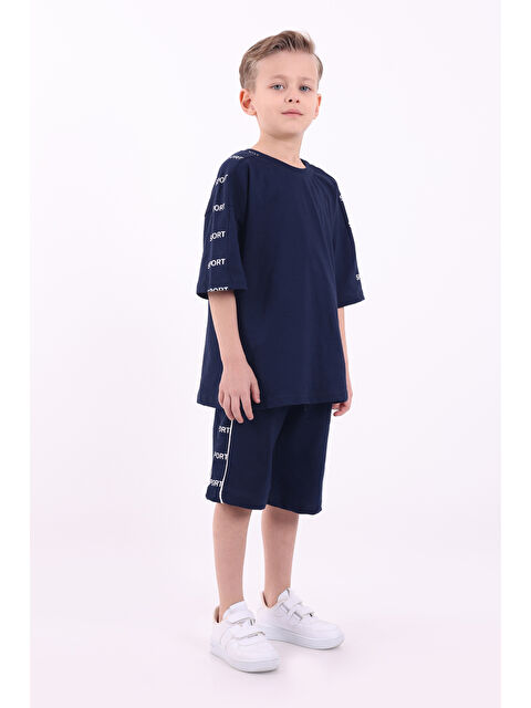 Mnk Baby & Kids Erkek Çocuk Oversize Sport Baskılı Şortlu Takım M00749 - S000485762-21164